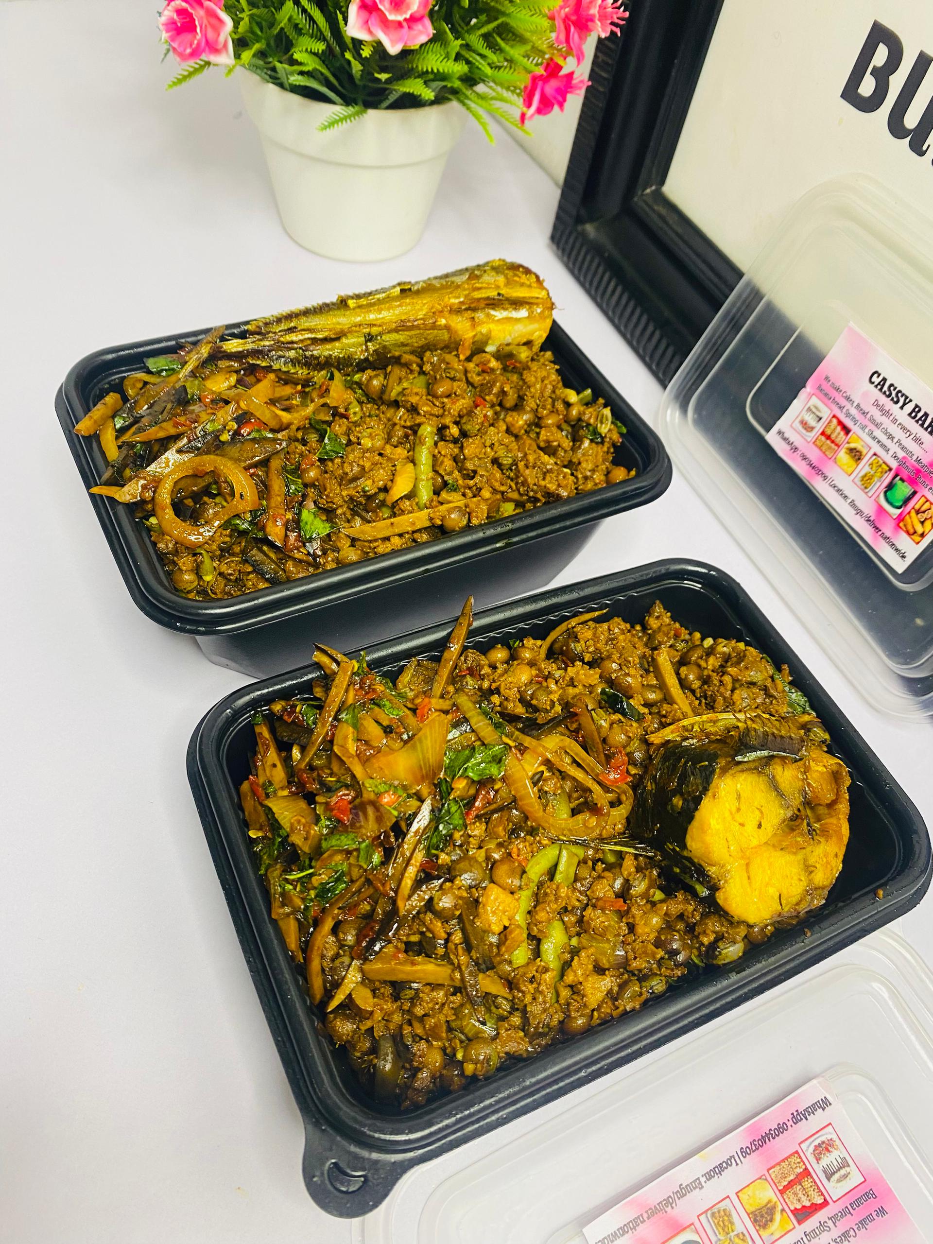 Nigerian fried rice and plantain